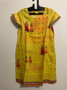 Bright Yellow Traditional Rajasthani Print