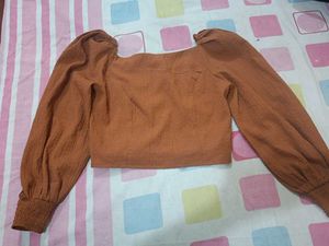 Trendy Puff Sleeve Crop Top