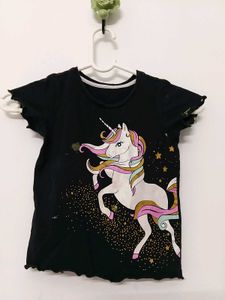 Kids Black Unicorn T-Shirt