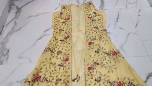 Elegant Yellow Floral Ethnic Gown