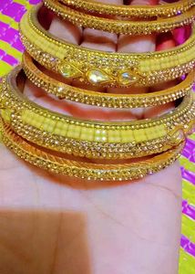 Golden Bridal Kangan - Set of 2