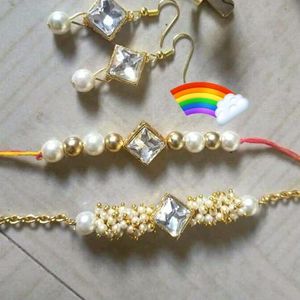 Sparkling Rakhi & Earring Set
