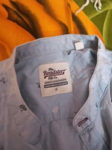 Men's Blue Printed Casual Shirt