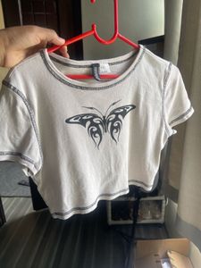 Cute Butterfly Crop Top