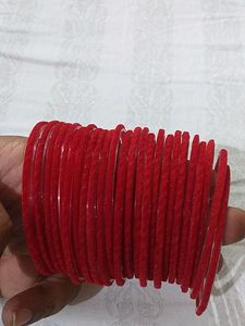Red Velvet Glass Bangles