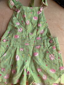 Cute Hedgehog Print Overalls