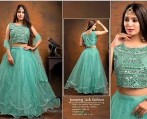 Net Light Weight Flared Lehanga