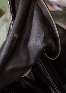 Studded Black Leather Tote Bag