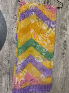 Vibrant Chevron Print Saree
