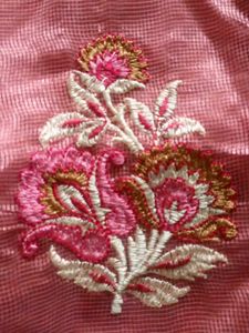 Elegant Pink Embroidered kota Saree