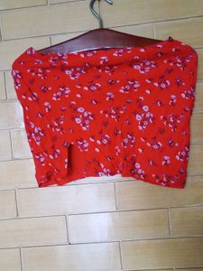 Red Floral Mini Skirt