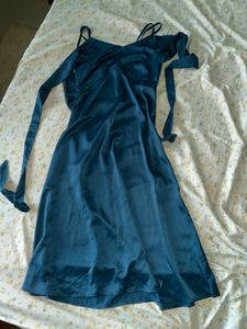 Stunning Teal Satin Maxi Dress