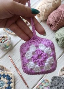 Handmade Crochet Granny Square Charm