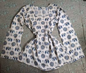 White Elephant Bell Sleeves Kurta