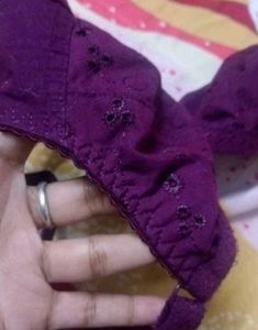 Purple Embroidered Bra
