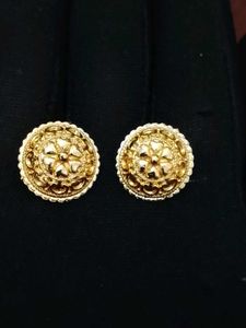 Gold Plated Round Earrings