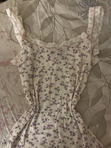 Vintage Y2K Floral Lace Ruffle Cami
