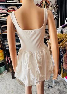 White Bubble Hem Dress