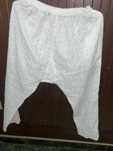 White Chikankari Palazzo Pants