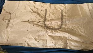 Aari work blouse material piece golden clr