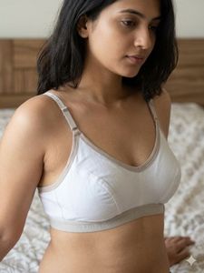 BeautyPlus White Cotton Bra's & Matching Vest