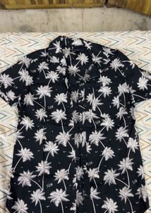 Men's Black Palm Tree Print Shirt
