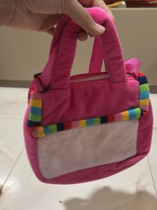 Cute Pink Plush Kids Handbag