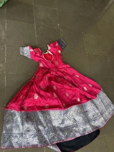 Beautiful Pink Silk Anarkali Gown