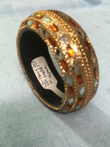 Exquisite Beaded Gold Bangle
