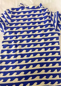 Blue Wave Pattern T-Shirt