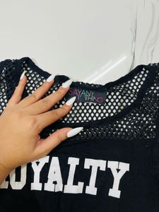 Black Fishnet "Royalty" Top