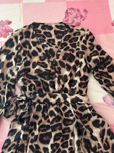 Leopard Print Wrap Dress