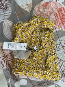 Yellow Off Shoulder Floral Smocked Top