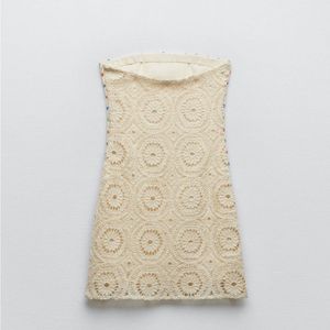 Zara Limited Edition Beaded Crochet Mini Dress