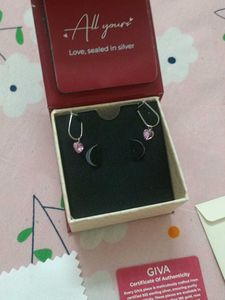 Heart Shaped Pink Stone Earrings