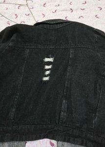 Black Distressed Denim Jacket