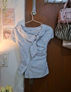 Chic Plaid Bow Blouse