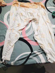 Yellow Kurta Set with White Pants