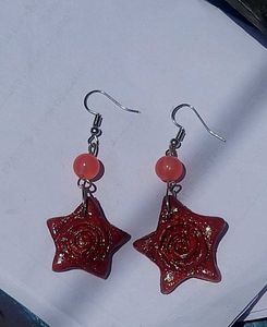 3  Unique Pink Star Earrings