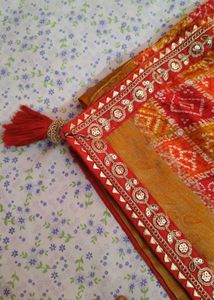 Vibrant Bandhani Saree with Embellished Border