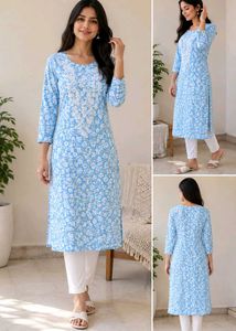 Blue Floral Kurta