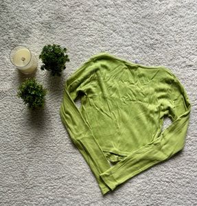 Lime Green Long Sleeve Corset Top