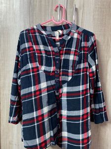 Red Check printed shirt