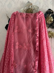 Elegant Pink Chikankari Lehenga Choli