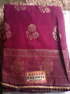 Elegant Maroon Saree with Golden Print