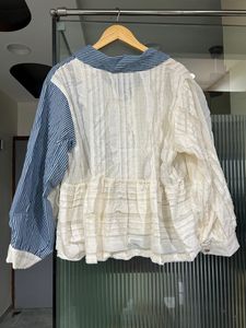 Boho Patchwork Button-Up Shirt