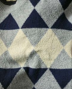 Argyle Patterned Knit Sweater