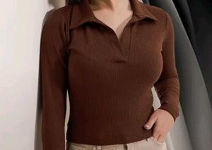 Comfortable Brown Crop Top