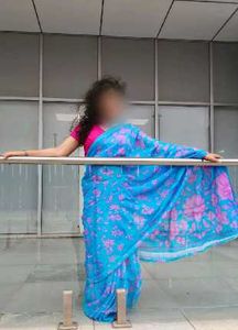 Beautiful Blue Floral Saree