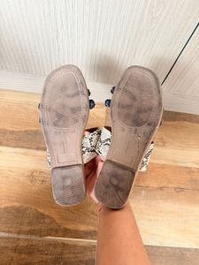 Stylish Snake Print &amp; Braided Sandals
